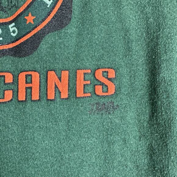 Vintage Miami Hurricanes Sweatshirt Mens Large Green NCAA Football Crewneck 90s - Picture 5 of 11